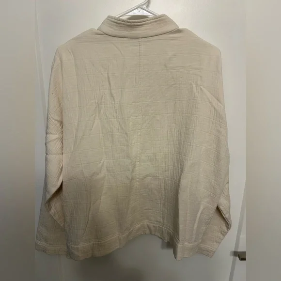 Eileen Fisher Mandarin Collar Channel Snap Jacket